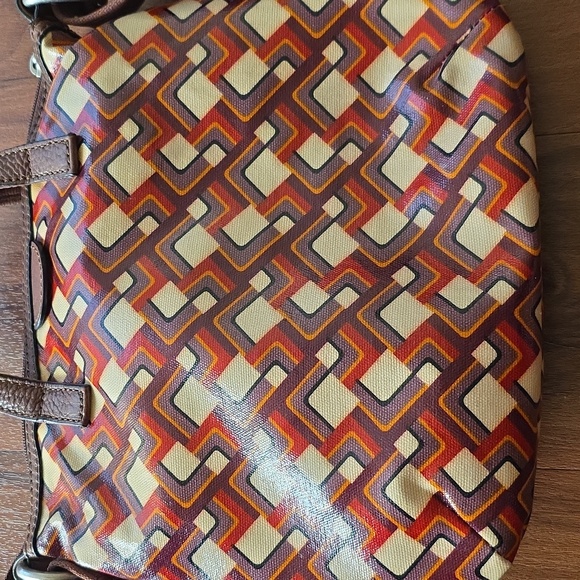 Fossil Key Per Retro Coated Canvas Crossbody Purse Boho - Picture 6 of 9